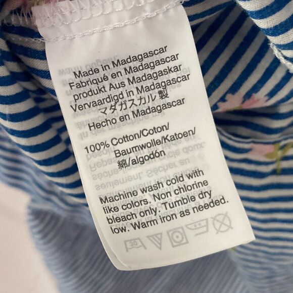 J. Crew Factory XXS Classic button-down shirt in printed cotton Striped Blue Flo - Picture 5 of 5